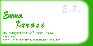 emma karosi business card